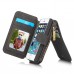 iPhone SE 5 5s - CaseMe Vintage 2 in 1 Genuine Leather Flip Zipper Wallet Stand Phone Protective Cover Case - Black